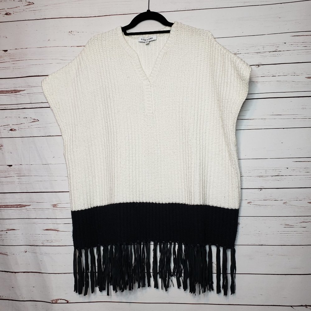 Elizabeth And James Color Block Fringe Sweater Po… - image 1